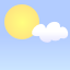 Few clouds, mist