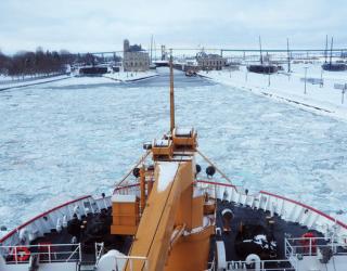 Arthur M. Anderson Freighter on Its Way Back to Wisconsin after Rescue